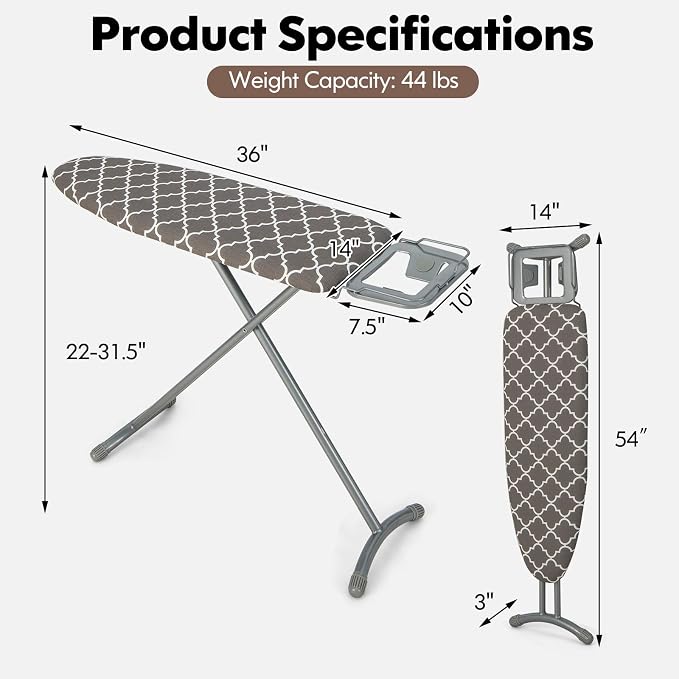 COSTWAY Ironing Board Full Size, Foldable Iron Stand - Image 6