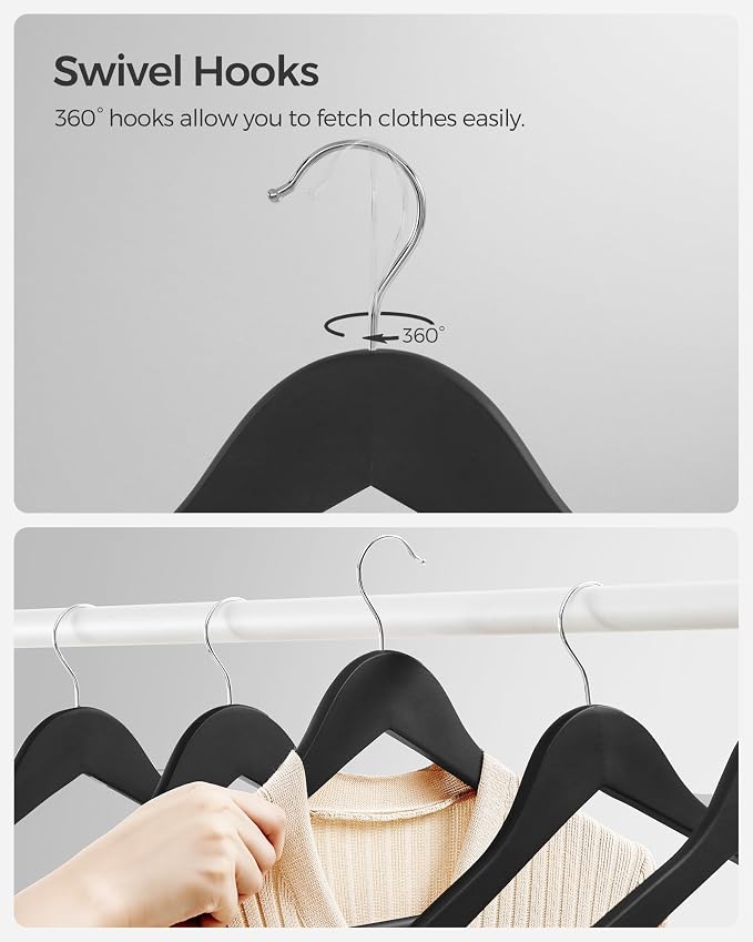 SONGMICS Set of 20 Wooden Hangers - Image 4