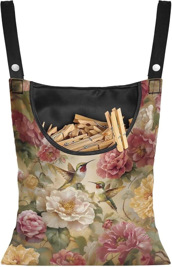 Clothes Pin Hanging Bag with Large Opening, Lightweight Hanging Laundry Bag by Unknown