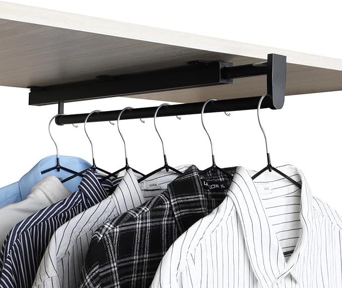 pull out closet rod valet rod closet pull out pants rack by BaiNong