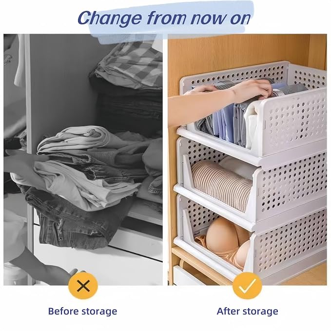 Multi-Functional Stackable Plastic Storage Baskets - Image 5