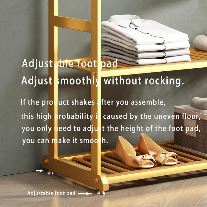 Gold Clothing Rack, Metal Garment Rack - Image 7