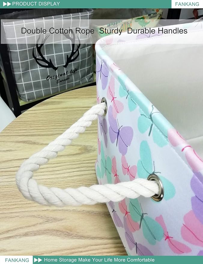 FANKANG Rectangular Laundry Basket Nursery Storage Fabric Storage Bin Storage - Image 5