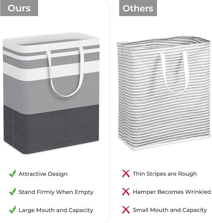 HomeHacks 4-Pack Large Laundry Basket, Waterproof, Freestanding Laundry Hamper - Image 3