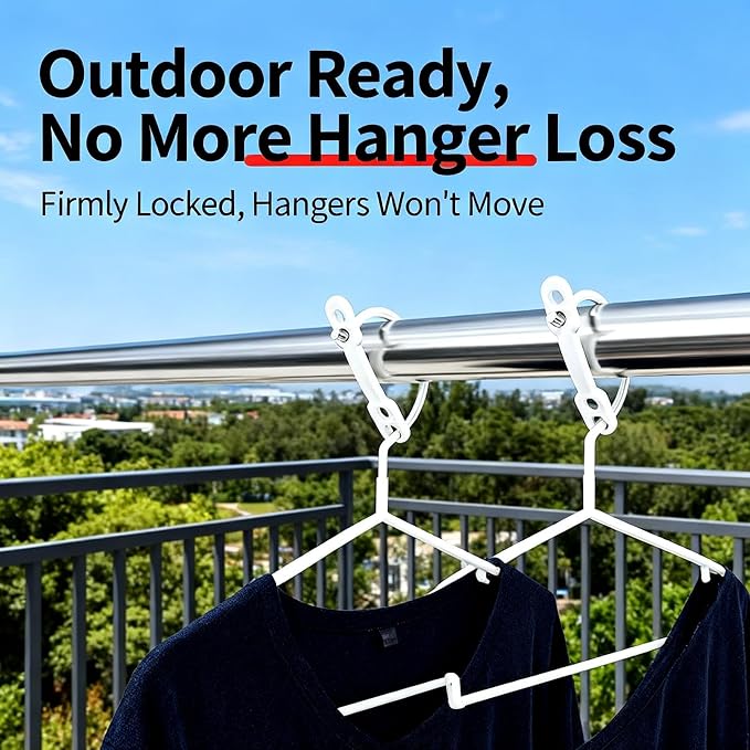 30 Pack Clothes Hanger Windproof Lock Straps – Silicone Fixing Clips Grip - Image 6