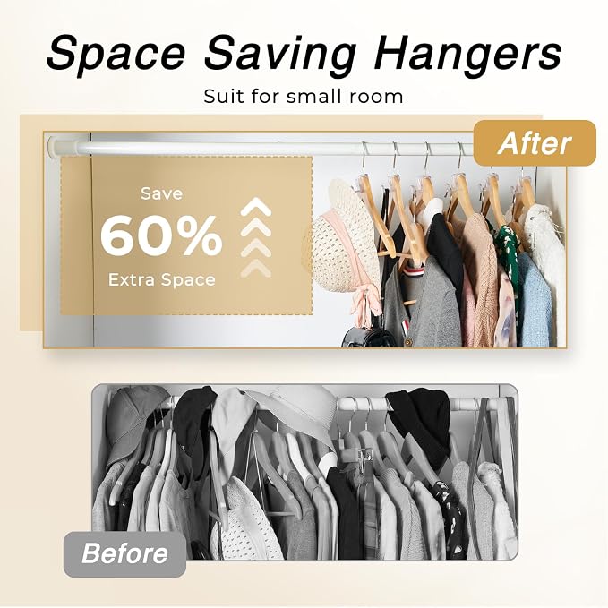 HOUSE DAY Space Saving Hangers 100 Pack, Heavy Duty Hangers Space Saver - Image 2