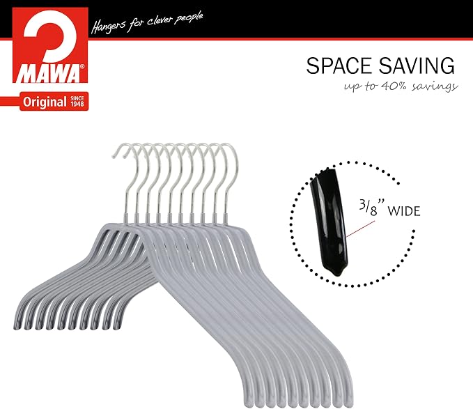 Mawa by Reston Lloyd Non Slip Space Saving Wide Width Clothing Hanger, Style - Image 3