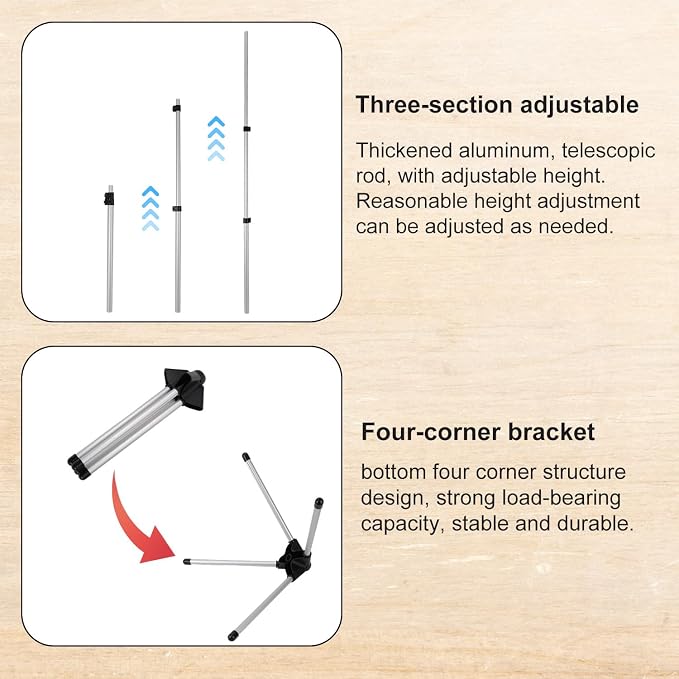 Garment Steamer Stand Kit, Height Adjustable Foldable Steaming Rack - Image 5