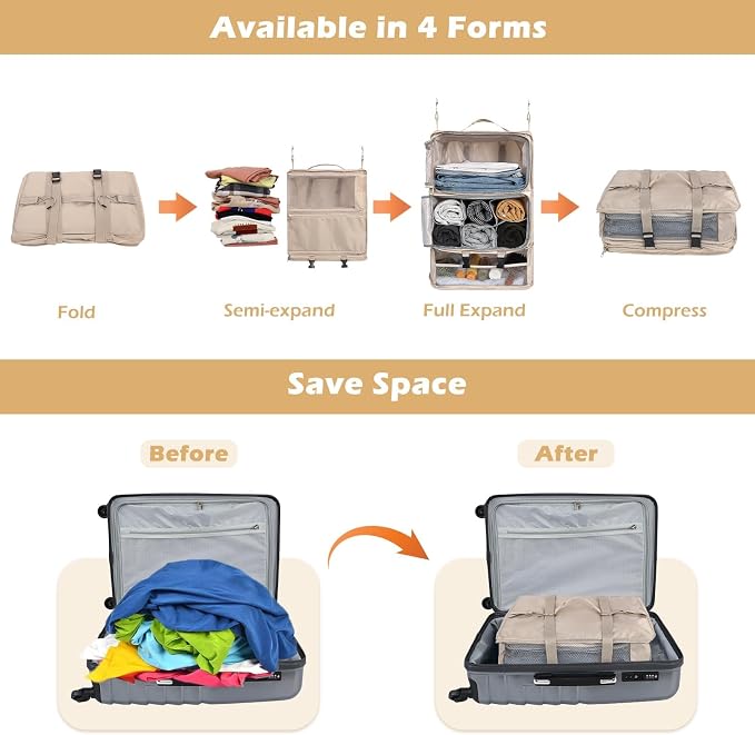 Surblue Hanging Shelves Travel Compression Packing Cube - Image 3