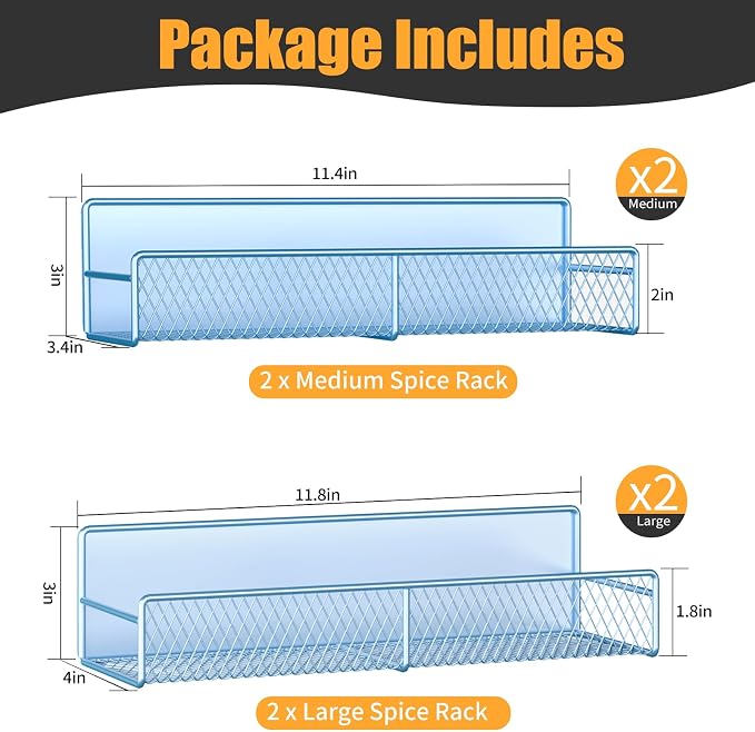 Magnetic Spice Rack for Refrigerator, 4 Pack 100% Metal Strong Magnet Fridge - Image 2