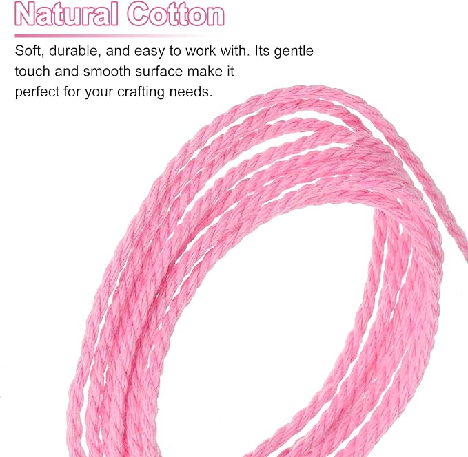 HARFINGTON Natural Macrame Cord 2mm x 220 Yards 3 Strand Twisted Cotton Macrame - Image 4
