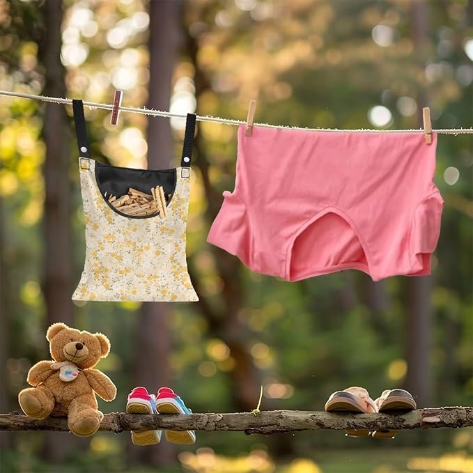 Clothes Pin Hanging Bag with Big Opening Storage Clothes Pins & Mini - Image 3