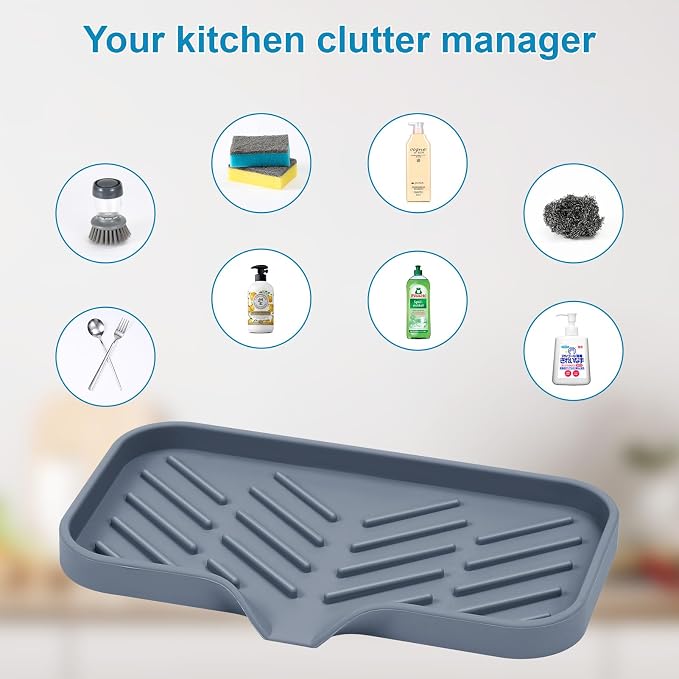 SUBEKYU Silicone Kitchen Soap Tray, Sink Tray - Image 5