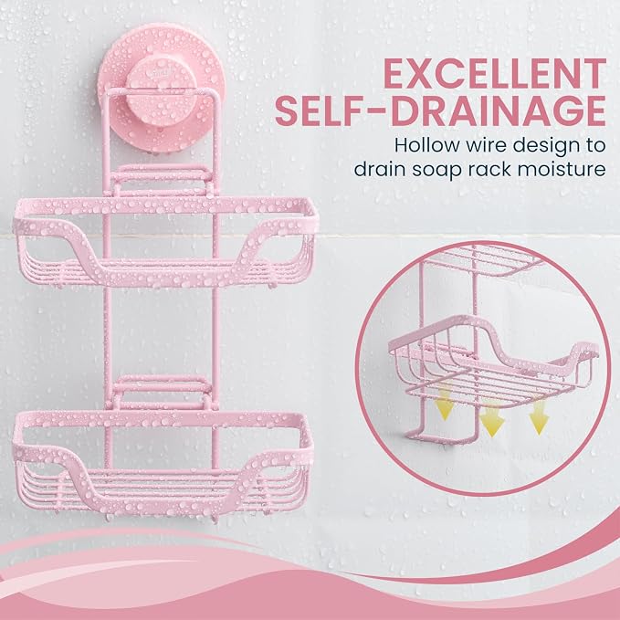 TAILI Double Layer Soap Holder, Bar Soap Dish Suction Cup - Image 8