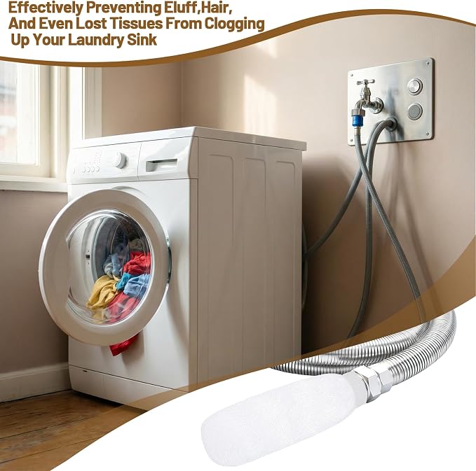 32Pcs Sturdy Lint Traps for Washing Machine Hose, Includes 8 Nylon Washer Hose - Image 5