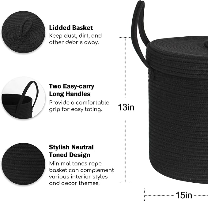 15" X 13" Large Black Basket - Image 2