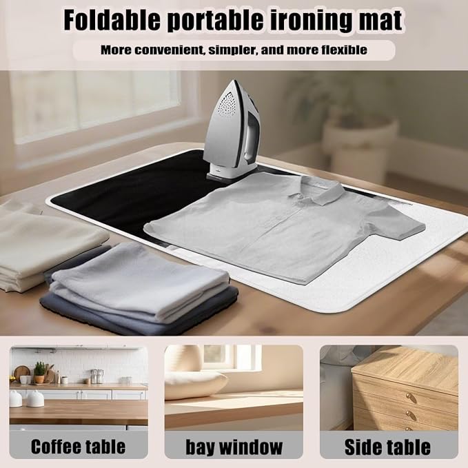 Ink-wash Black Cat Print Ironing Mat Foldable Ironing Pad Portable Board Iron - Image 4