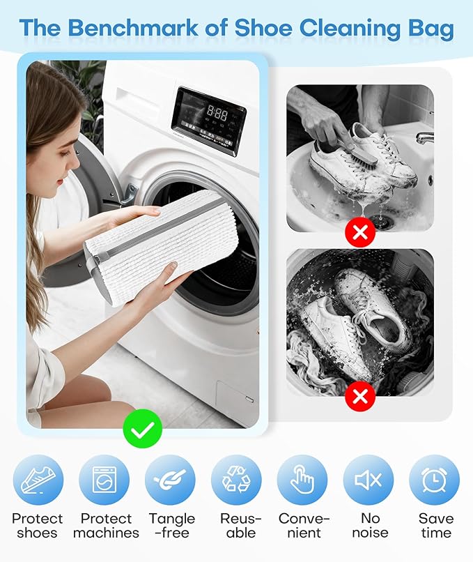 3-IN-1 Laundry & Shoe Washing Machine Bag Kit : Laundry Shoe Bag - Image 6