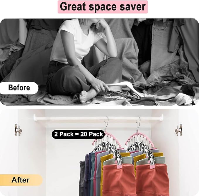 3Pack Legging Organizer for Closet, Upgrade Skirt Pants Hangers - Image 4