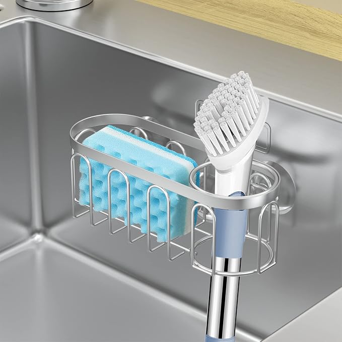 Yazoni 2-in-1 Sponge Holder for Kitchen Sink, Sink Caddy Kitchen Sink Organizer - Image 6