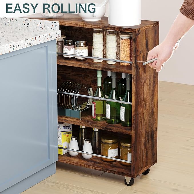 ALBAD Slim Rolling Cart, 4-Tier Storage Cart - Image 2
