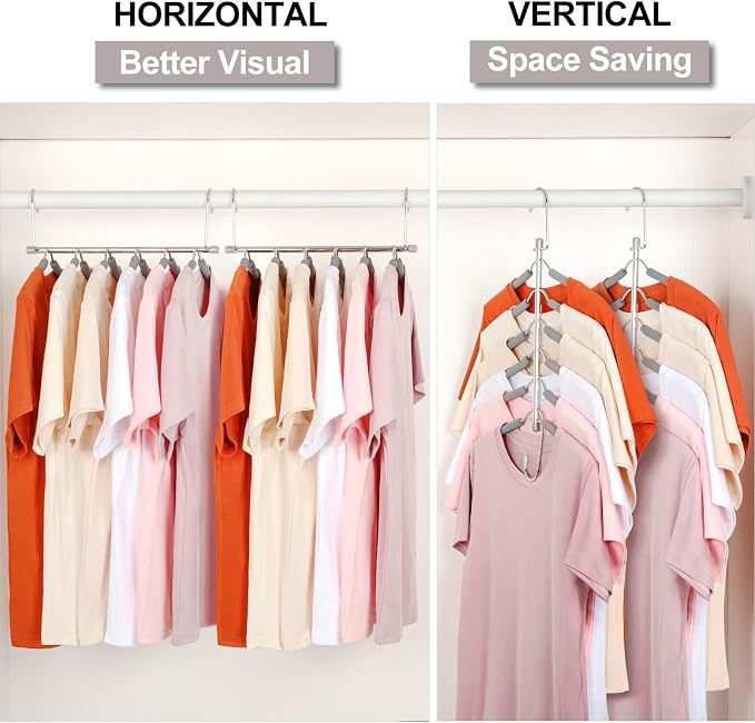 TOPIA HANGER Clothes Hanger Space Saving, 6 Tier Shirt Coat Hangers Space - Image 3