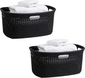 Mind Reader 40L Laundry Basket, Clothes Hamper, Premium Wicker Design by MindReader