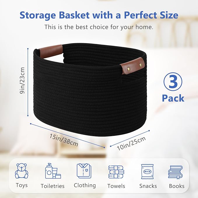 Cotton Rope Basket, Storage Baskets - Image 3