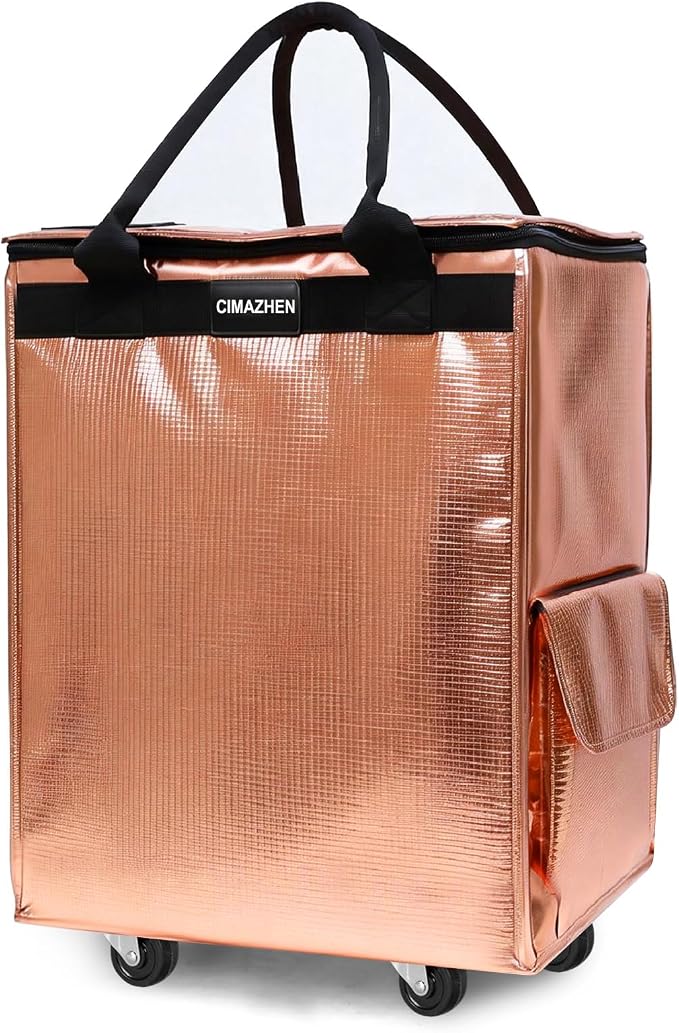 Reusable Grocery Bag on Wheels, Foldable Rolling Tote Bag by CIMAZHEN