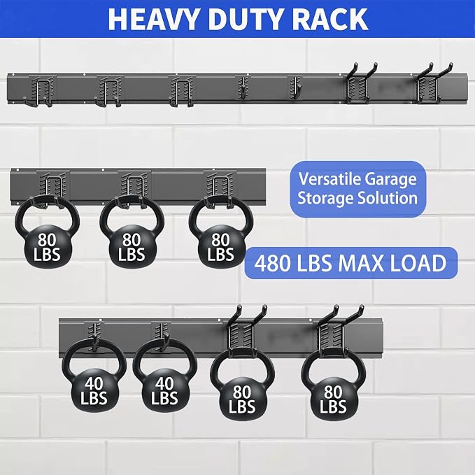 Garden Tool Organizer Wall Mount, 48inch Heavy Duty Garden Tool organizer - Image 3