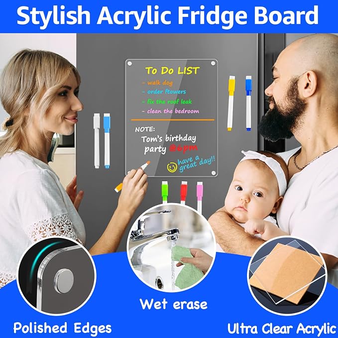 PigPotParty Clear Acrylic Magnetic Whiteboard - Image 2