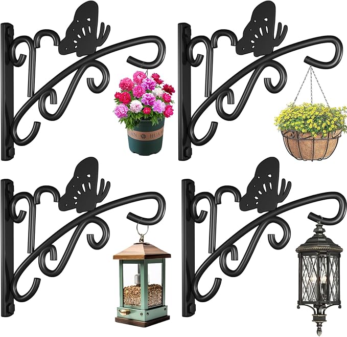 AMAGABELI GARDEN & HOME 4 Pack Hanging Plant Brackets Outdoor 11 inch Metal by AMAGABELI+GARDEN+%26+HOME