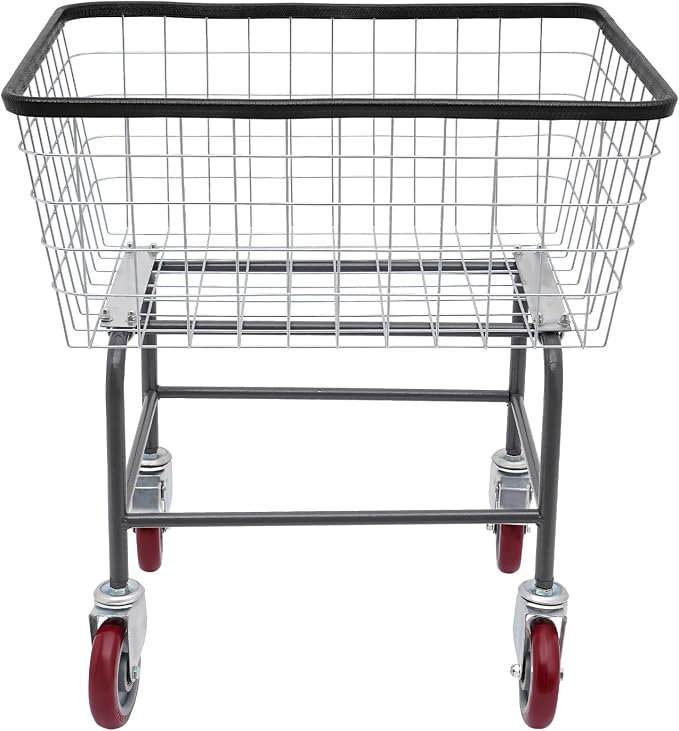 Steel Wire Laundry Cart Rolling Laundry Basket - Image 4