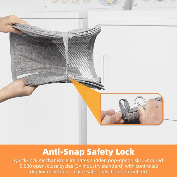 1-Second Storage Washer-Side Magnetic Pop-Up Laundry Hamper New User Safety - Image 5