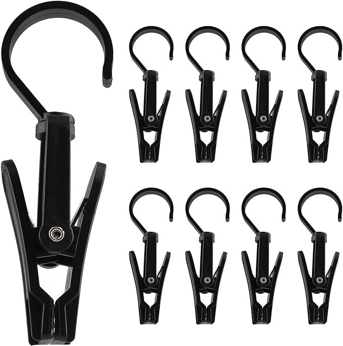 20 PCS Laundry Hooks, Plastic Clothes Pins, Super Strong Hanger Clips, Swivel by Jiozermi