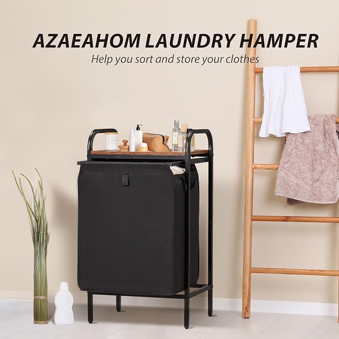 Laundry Hamper with Removable Bags & Built-In Shelf - Image 2