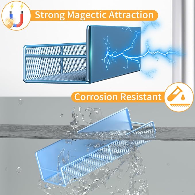 Magnetic Spice Rack for Refrigerator, 4 Pack 100% Metal Strong Magnet Fridge - Image 3