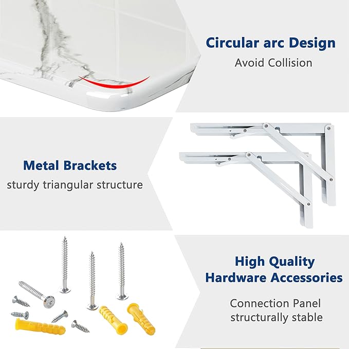 Wall Mounted Folding Table Fold Down Desk - Image 6