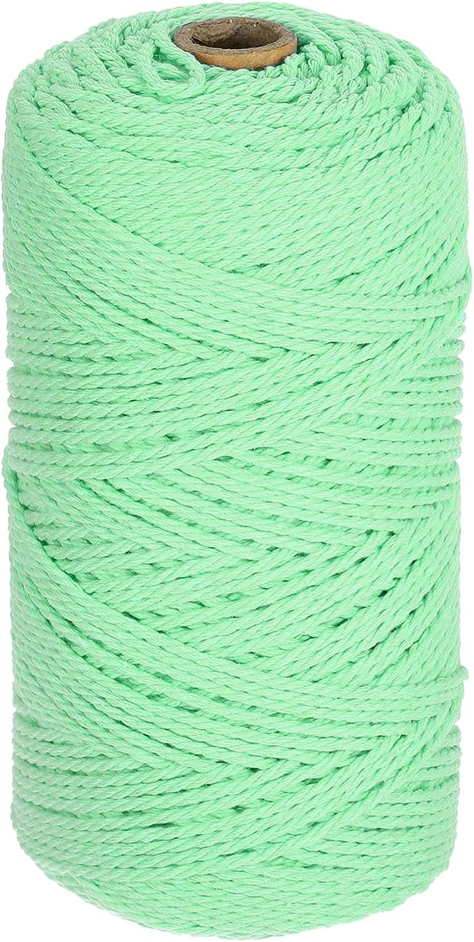 HARFINGTON Natural Macrame Cord 2mm x 220 Yards 3 Strand Twisted Cotton Macrame by HARFINGTON