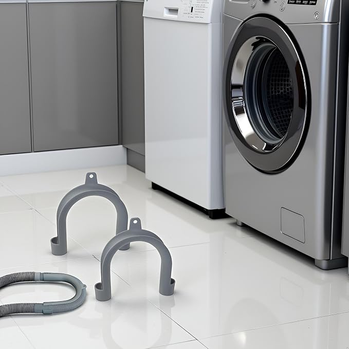 2Pcs Gray Clothes Washer Drain Hose Holder - Image 4