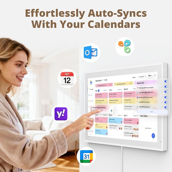 Digital Calendar 27 Inch Touch Screen, Electronic Wall Calendar Chore Chart - Image 4