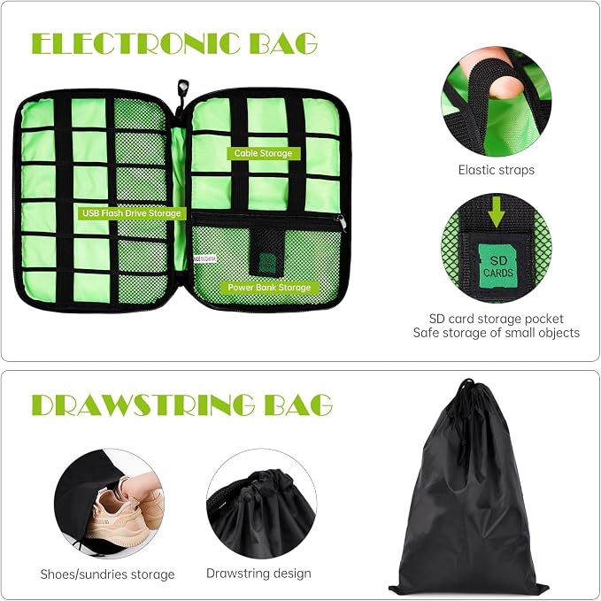 NiHome 7PCS Compression Packing Cube Set Expandable Mesh Travel Bag Luggage - Image 6