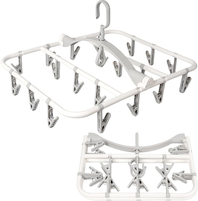 Clothes Drying Racks Foldable Clip Hangers Drip Hanger Plastic by Foshine