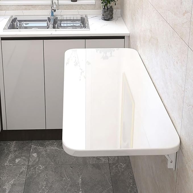 Wall Mounted Folding Table, Fold Down Floating Desk by Unknown