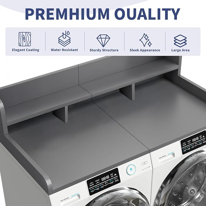 Washer Dryer Countertop with Shelf, Double Layer Organizer - Image 5