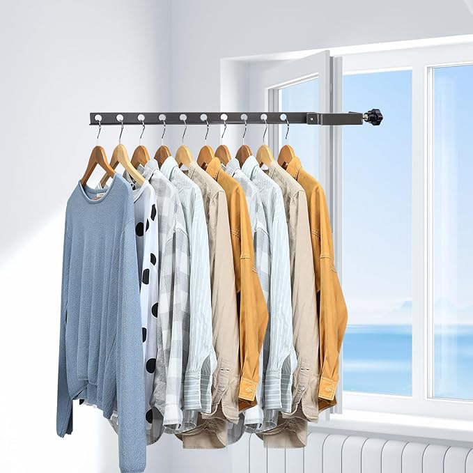 Clamp-on Clothes Drying Rack, No-Drill Foldable Laundry Drying Rack Clothing - Image 7