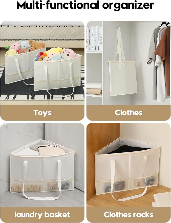 2 Pack Rigid Hanger Organizer, Triangle Storage Bin - Image 7