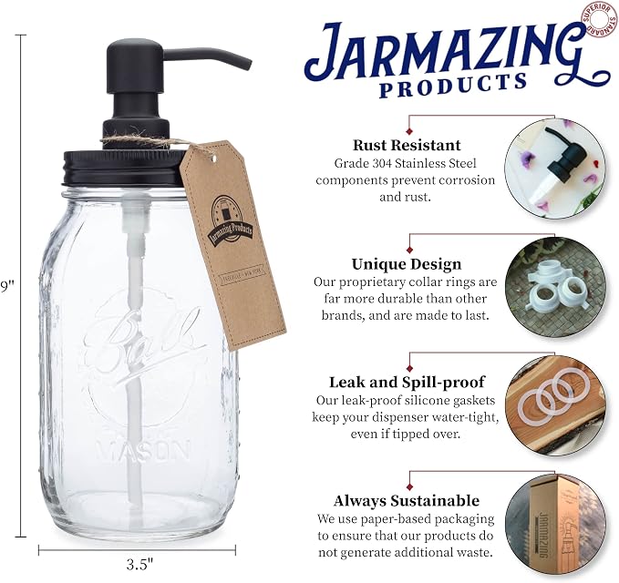 Quart Size Mason Jar Soap and Lotion Dispenser - Image 2