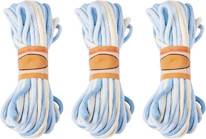 98.46 Feet Light Blue 3mm Macrame Cord Twisted Soft Macrame Rope Segment Dyed - Image 8