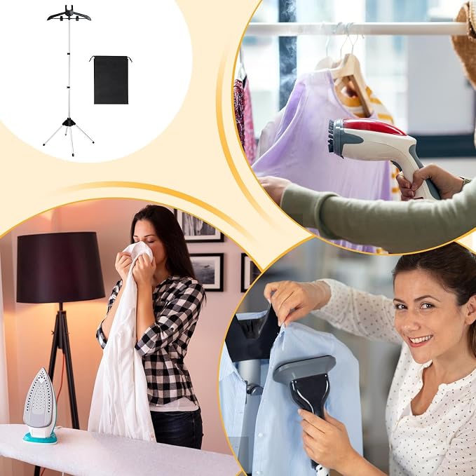 Adjustable Garment Steamer Stand, Foldable Clothes Hanger Holder, Ironing - Image 5